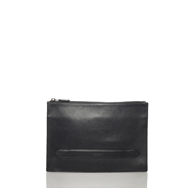 コーチ 38150 ブラック レザー クラッチバッグ メンズ COACH 【中古】