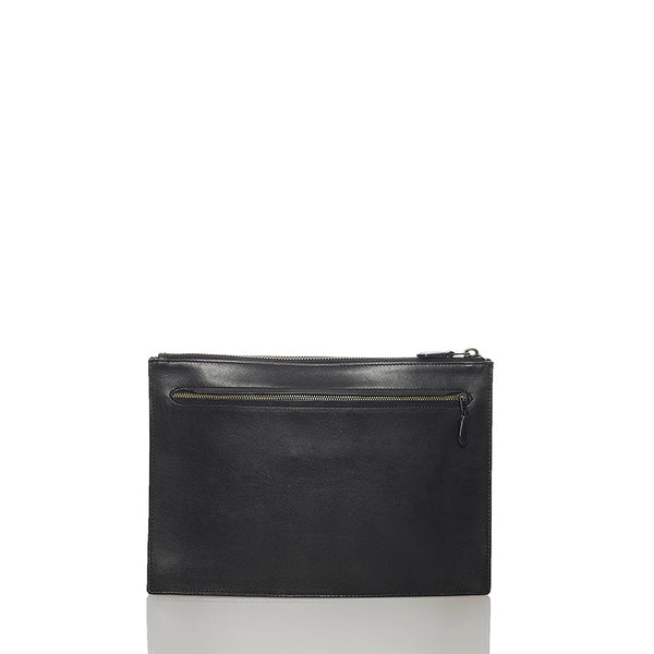 コーチ 38150 ブラック レザー クラッチバッグ メンズ COACH 【中古】