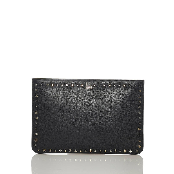 クリスチャンルブタン スタッズ ブラック レザー クラッチバッグ メンズ Christian Louboutin 【中古】