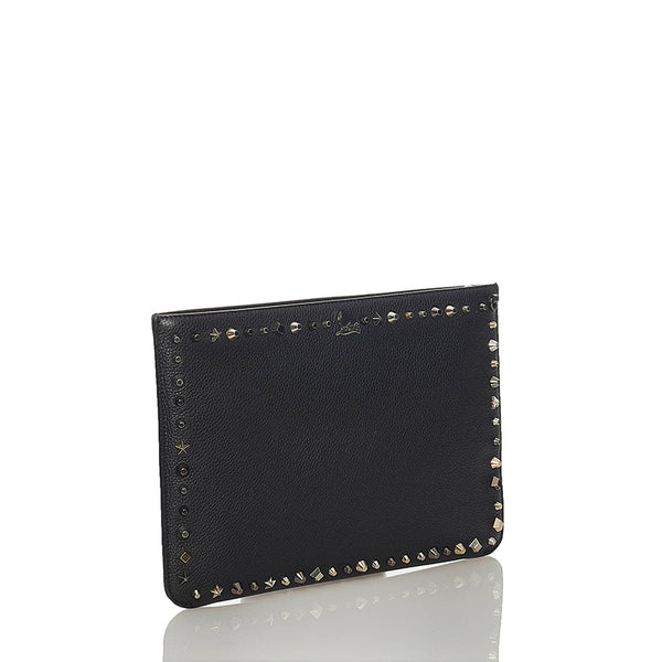 クリスチャンルブタン スタッズ ブラック レザー クラッチバッグ メンズ Christian Louboutin 【中古】