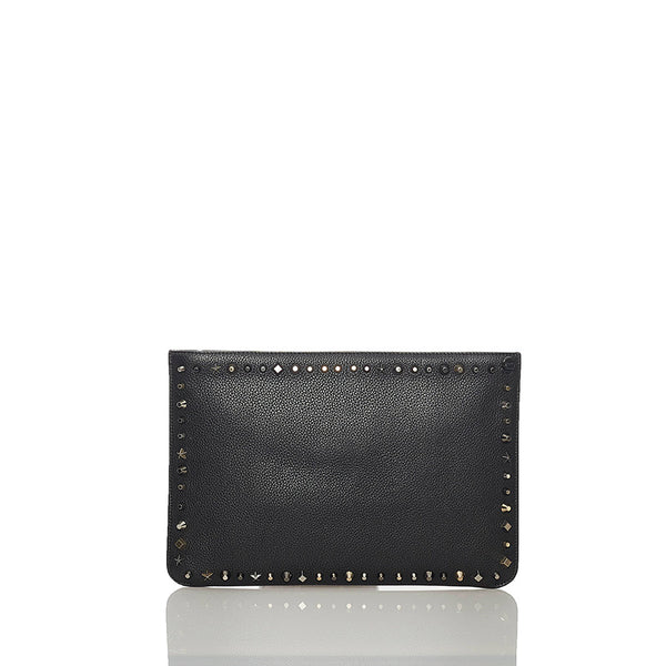 クリスチャンルブタン スタッズ ブラック レザー クラッチバッグ メンズ Christian Louboutin 【中古】