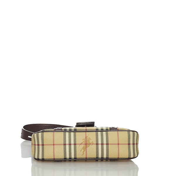 バーバリー ノバチェック ベージュ ブラウン PVC レザー ショルダーバッグ レディース BURBERRY 【中古】