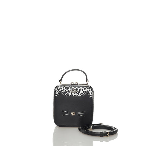 ケイトスペード キャット ブラック レザー ハンドバッグ ショルダーバッグ 2WAY レディース Kate Spade 【中古】