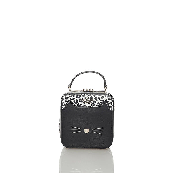 ケイトスペード キャット ブラック レザー ハンドバッグ ショルダーバッグ 2WAY レディース Kate Spade 【中古】