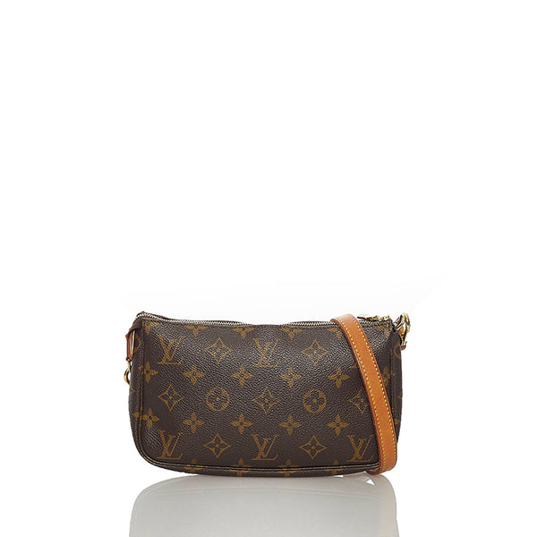 ルイ ヴィトン モノグラム ポシェットアクセソワール M51980 ブラウン PVC レザー ポーチ レディース LOUIS VUITTON 【中古】