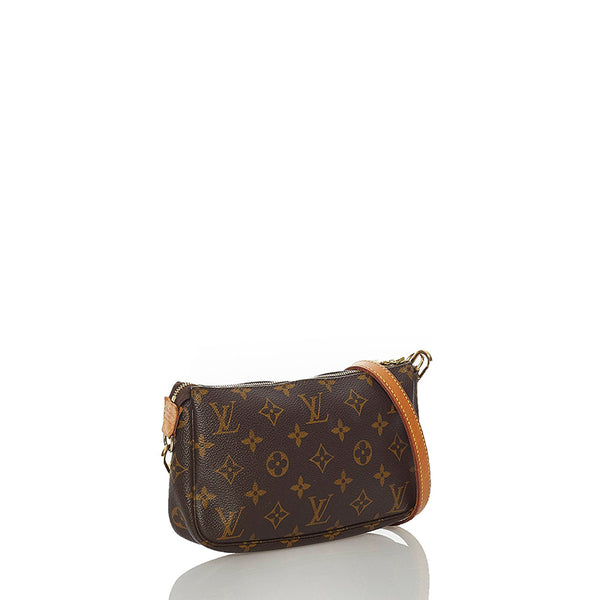 ルイ ヴィトン モノグラム ポシェットアクセソワール M51980 ブラウン PVC レザー ポーチ レディース LOUIS VUITTON 【中古】