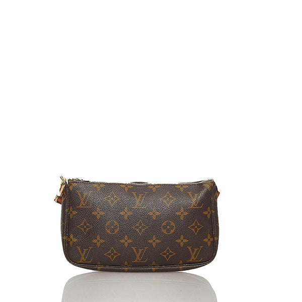 ルイ ヴィトン モノグラム ポシェットアクセソワール M51980 ブラウン PVC レザー ポーチ レディース LOUIS VUITTON 【中古】