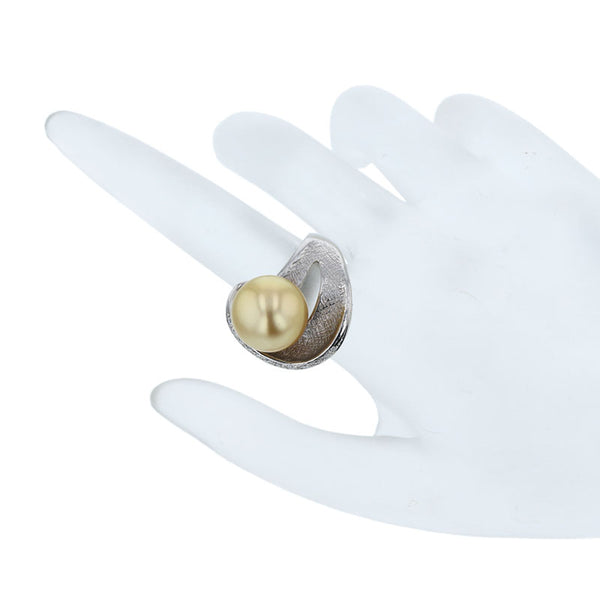 Pt900 プラチナ 白蝶パール12.5mm ダイヤ0.13ct リング 指輪 レディース 13号 【中古】
