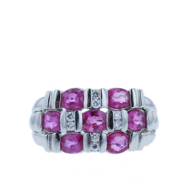 Pt900 プラチナ ルビー ダイヤ0.10ct リング 指輪 レディース 11号 【中古】