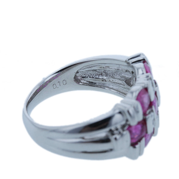 Pt900 プラチナ ルビー ダイヤ0.10ct リング 指輪 レディース 11号 【中古】