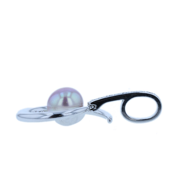 Pt900 プラチナ パール10.4mm ダイヤ0.18ct 星の砂 ペンダントトップ レディース 【中古】