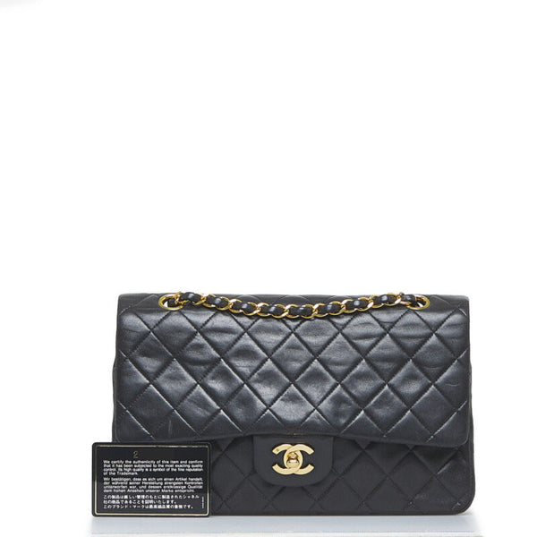 シャネル マトラッセ ココマーク ダブルフラップ チェーン ショルダーバッグ ブラック ゴールド レザー レディース CHANEL 【中古】