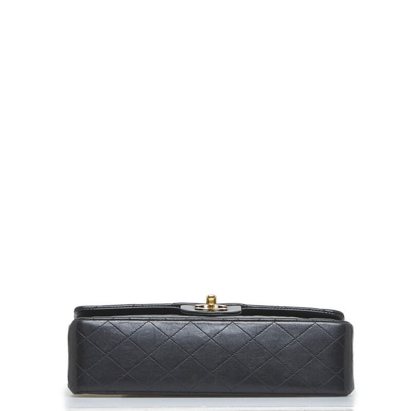 シャネル マトラッセ ココマーク ダブルフラップ チェーン ショルダーバッグ ブラック ゴールド レザー レディース CHANEL 【中古】