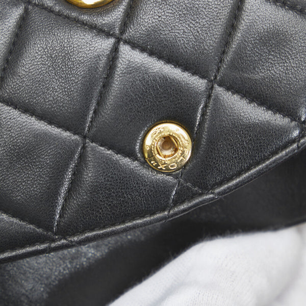 シャネル マトラッセ ココマーク ダブルフラップ チェーン ショルダーバッグ ブラック ゴールド レザー レディース CHANEL 【中古】