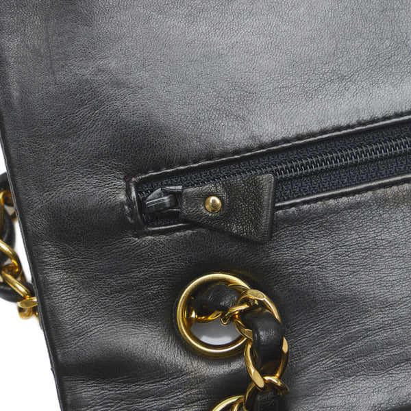 シャネル マトラッセ ココマーク ダブルフラップ チェーン ショルダーバッグ ブラック ゴールド レザー レディース CHANEL 【中古】