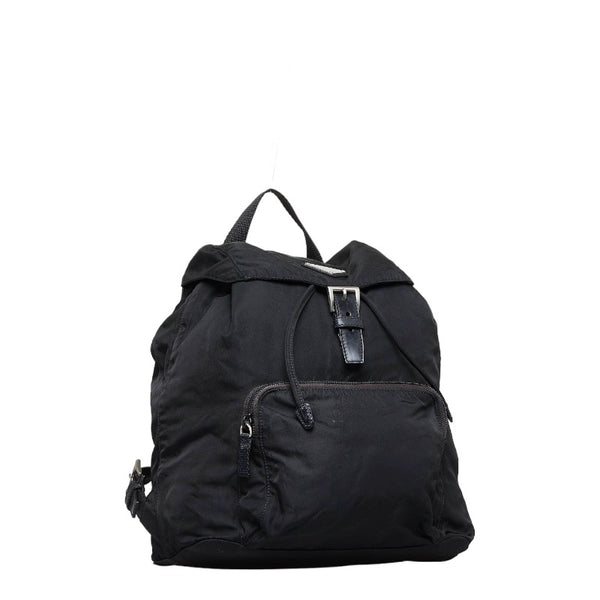 プラダ リュックサック バックパック B4650 ブラック ナイロン レザー レディース PRADA 【中古】