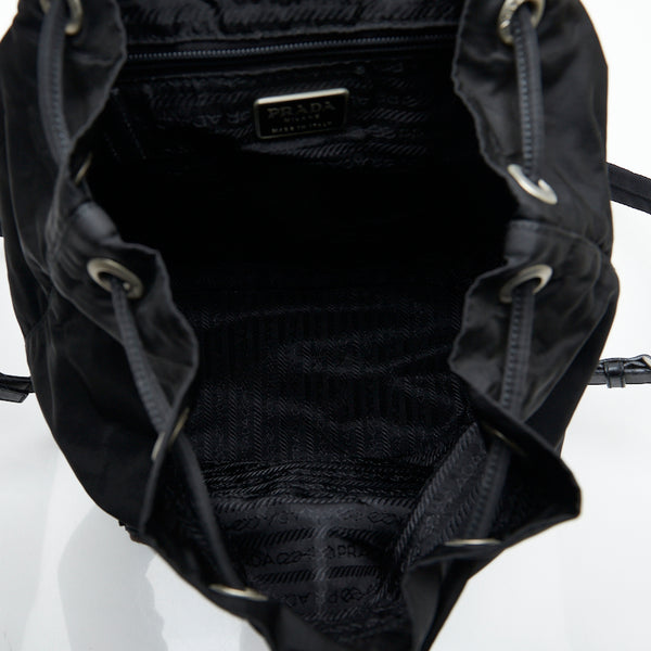 プラダ リュックサック バックパック B4650 ブラック ナイロン レザー レディース PRADA 【中古】