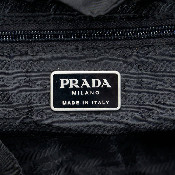 プラダ リュックサック バックパック B4650 ブラック ナイロン レザー レディース PRADA 【中古】