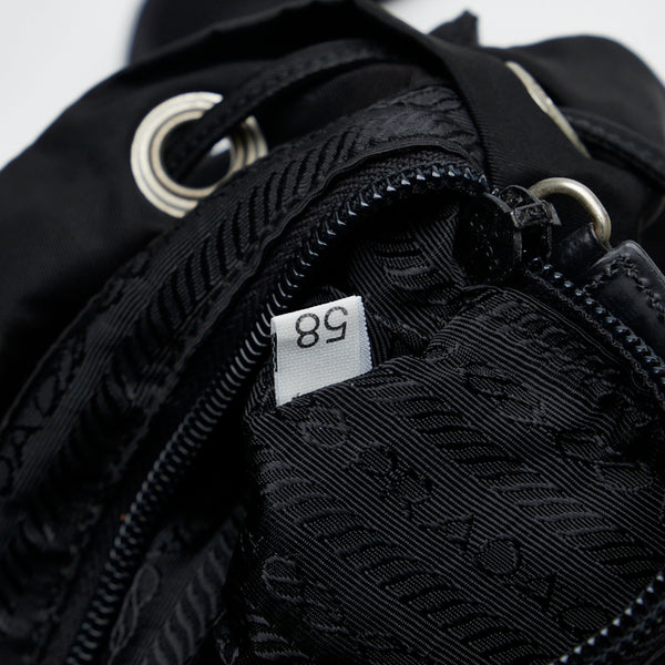 プラダ リュックサック バックパック B4650 ブラック ナイロン レザー レディース PRADA 【中古】