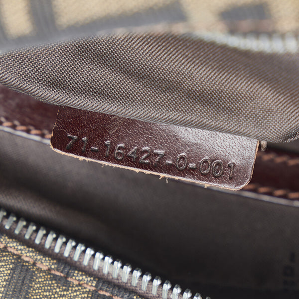 フェンディ ズッカ ハンドバッグ 71 16427 0 012 ブラウン キャンバス レザー レディース FENDI 【中古】