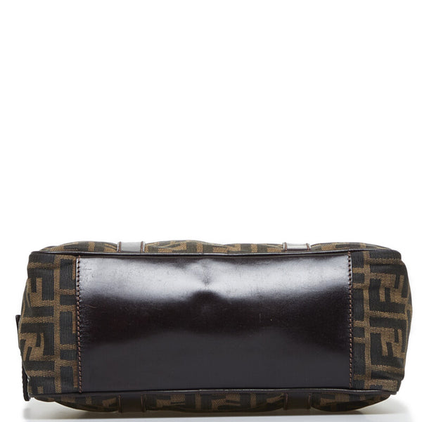 フェンディ ズッカ ハンドバッグ 71 16427 0 012 ブラウン キャンバス レザー レディース FENDI 【中古】