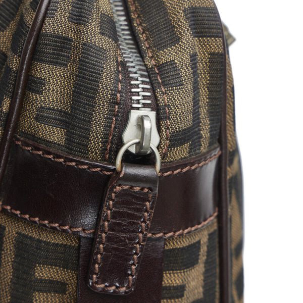 フェンディ ズッカ ハンドバッグ 71 16427 0 012 ブラウン キャンバス レザー レディース FENDI 【中古】