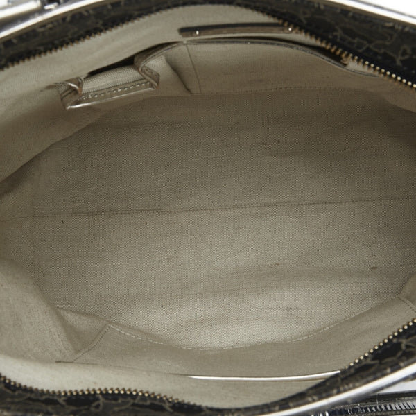 セリーヌ 馬車 トートバッグ ショルダーバッグ ブラック シルバー PVC レザー レディース CELINE 【中古】