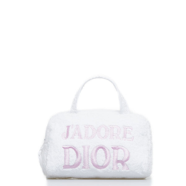 ディオール ハンドバッグ ホワイト ピンク パイル・タオル レディース Dior 【中古】