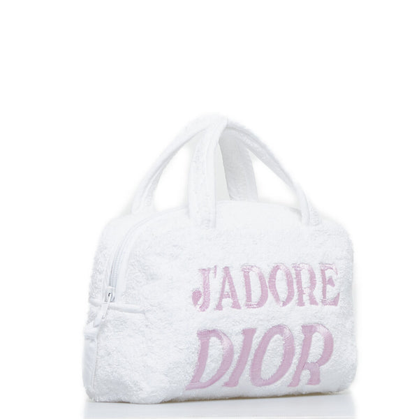 ディオール ハンドバッグ ホワイト ピンク パイル・タオル レディース Dior 【中古】