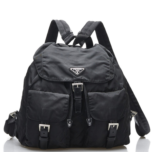 プラダ リュック バックパック ブラック ナイロン レザー レディース PRADA 【中古】