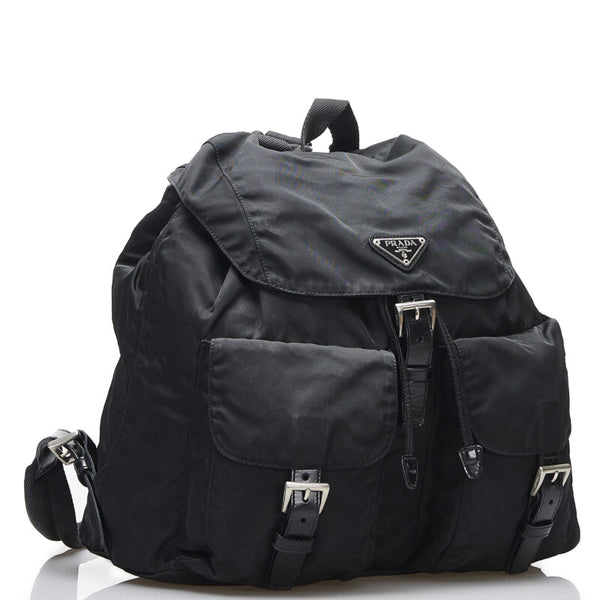 プラダ リュック バックパック ブラック ナイロン レザー レディース PRADA 【中古】