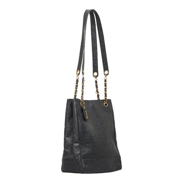 シャネル ココマーク ハンドバッグ トートバッグ ブラック ゴールド マットキャビアスキン レディース CHANEL 【中古】