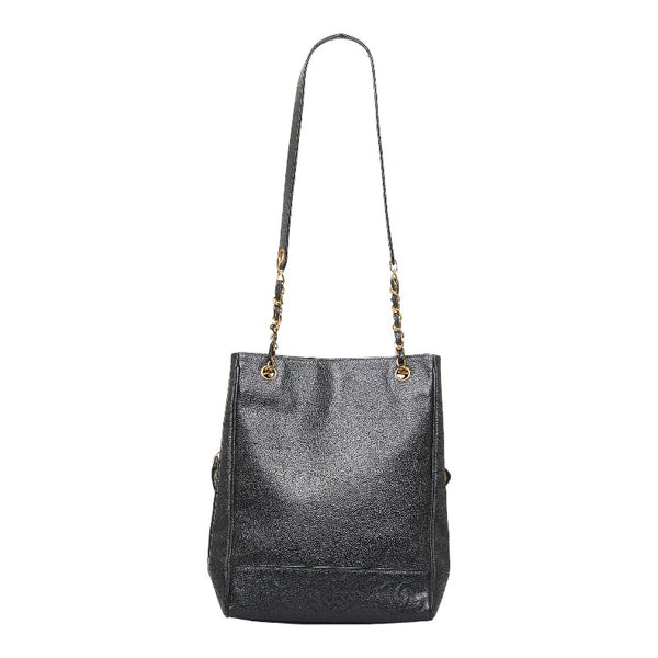 シャネル ココマーク ハンドバッグ トートバッグ ブラック ゴールド マットキャビアスキン レディース CHANEL 【中古】