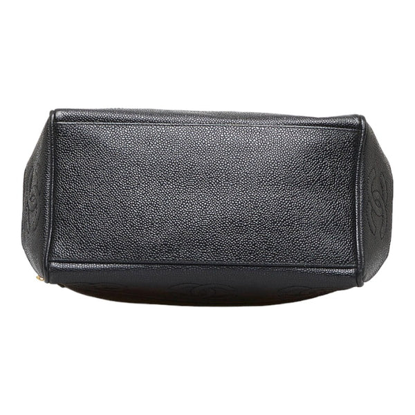 シャネル ココマーク ハンドバッグ トートバッグ ブラック ゴールド マットキャビアスキン レディース CHANEL 【中古】
