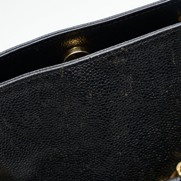 シャネル ココマーク ハンドバッグ トートバッグ ブラック ゴールド マットキャビアスキン レディース CHANEL 【中古】