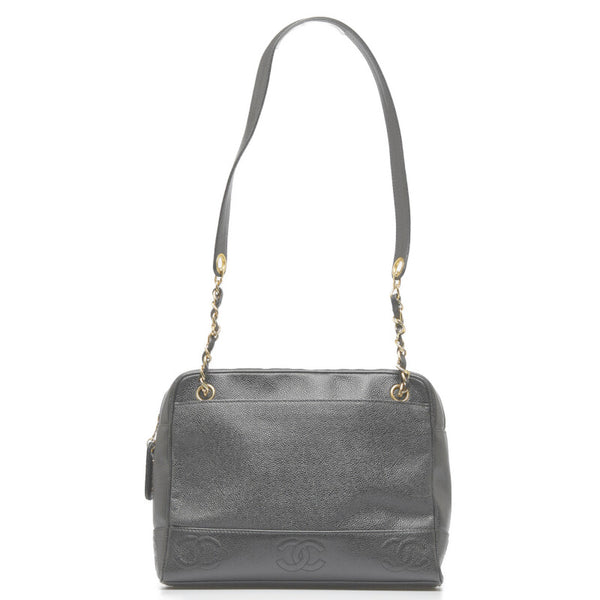 シャネル ココマーク チェーン トートバッグ ショルダーバッグ ブラック キャビアスキン レディース CHANEL 【中古】