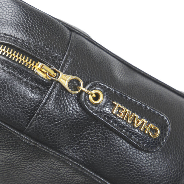 シャネル ココマーク チェーン トートバッグ ショルダーバッグ ブラック キャビアスキン レディース CHANEL 【中古】