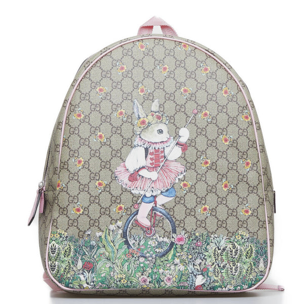 グッチ GGスプリーム ×ヒグチユウコ ラビット リュックサック バックパック 433578 ブラウン ピンク マルチカラー PVC レディース GUCCI 【中古】