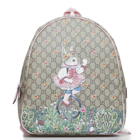 グッチ GGスプリーム ×ヒグチユウコ ラビット リュックサック バックパック 433578 ブラウン ピンク マルチカラー PVC レディース GUCCI 【中古】