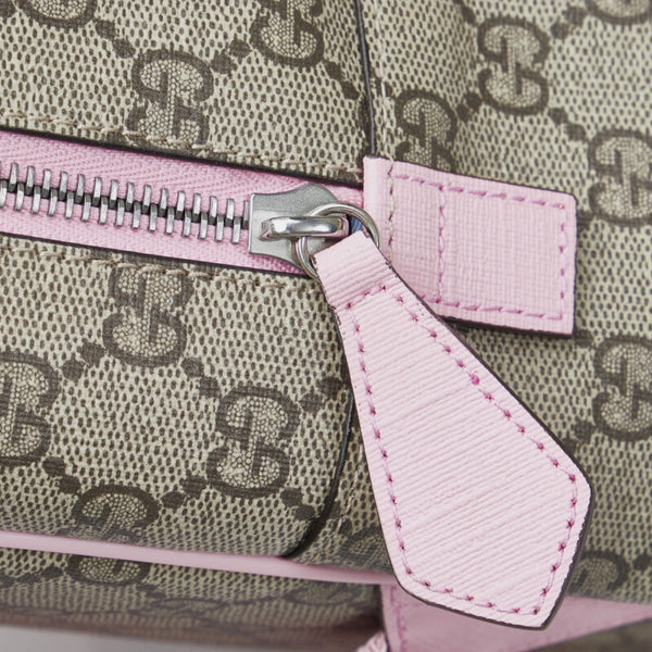 グッチ GGスプリーム ×ヒグチユウコ ラビット リュックサック バックパック 433578 ブラウン ピンク マルチカラー PVC レディース GUCCI 【中古】