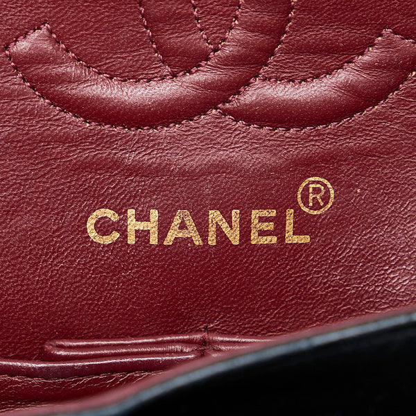 シャネル マトラッセ23 ダブルフラップ チェーン ショルダーバッグ ブラック レザー レディース CHANEL 【中古】