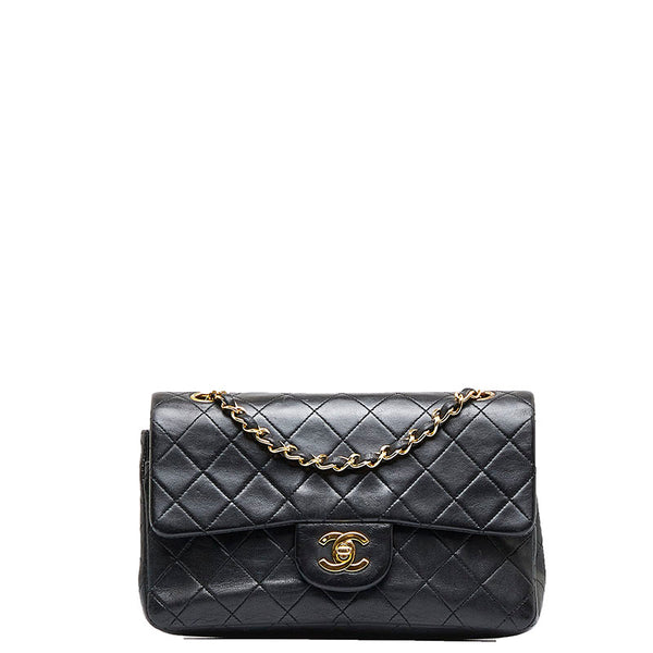 シャネル マトラッセ23 ダブルフラップ チェーン ショルダーバッグ ブラック レザー レディース CHANEL 【中古】