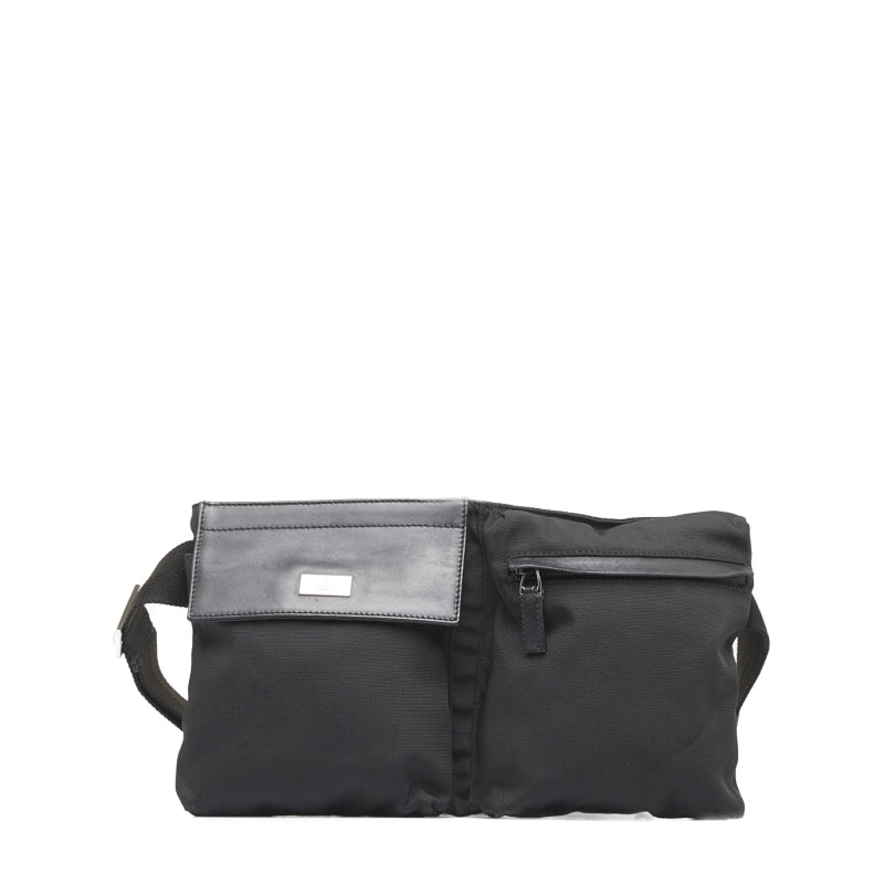 グッチ GGキャンバス ボディバッグ ウエストバッグ 28566 ブラック キャンバス レザー レディース GUCCI 【中古】