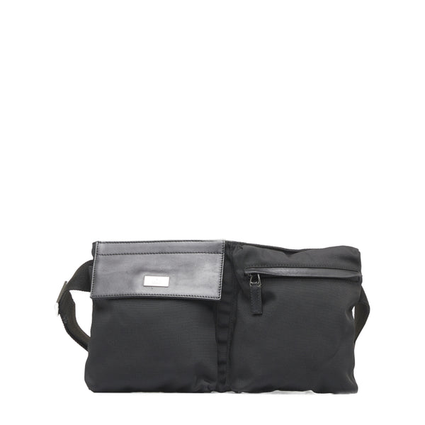 グッチ GGキャンバス ボディバッグ ウエストバッグ 28566 ブラック キャンバス レザー レディース GUCCI 【中古】