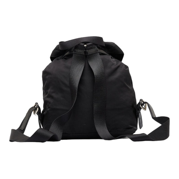 プラダ 三角ロゴプレート リュック バックパック ブラック ナイロン レザー レディース PRADA 【中古】