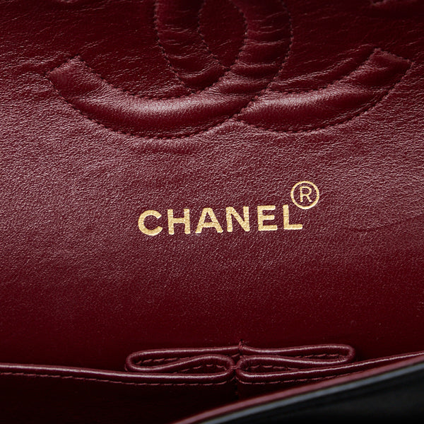 シャネル マトラッセ ダブルフラップ チェーン ショルダーバッグ ブラック ラムスキン レディース CHANEL 【中古】
