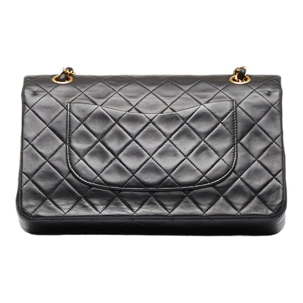 シャネル マトラッセ ダブルフラップ チェーン ショルダーバッグ ブラック ラムスキン レディース CHANEL 【中古】