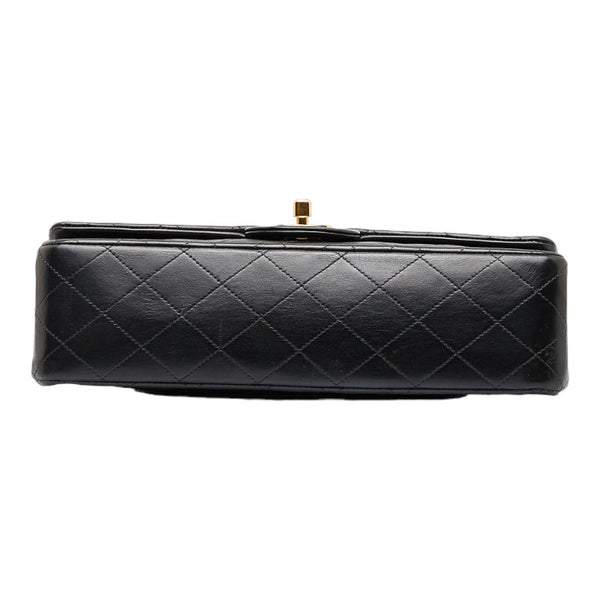 シャネル マトラッセ ダブルフラップ チェーン ショルダーバッグ ブラック ラムスキン レディース CHANEL 【中古】
