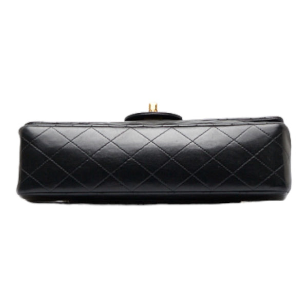 シャネル マトラッセ ダブルフラップ ゴールド金具 チェーン ショルダーバッグ  ブラック ラムスキン レディース CHANEL 【中古】