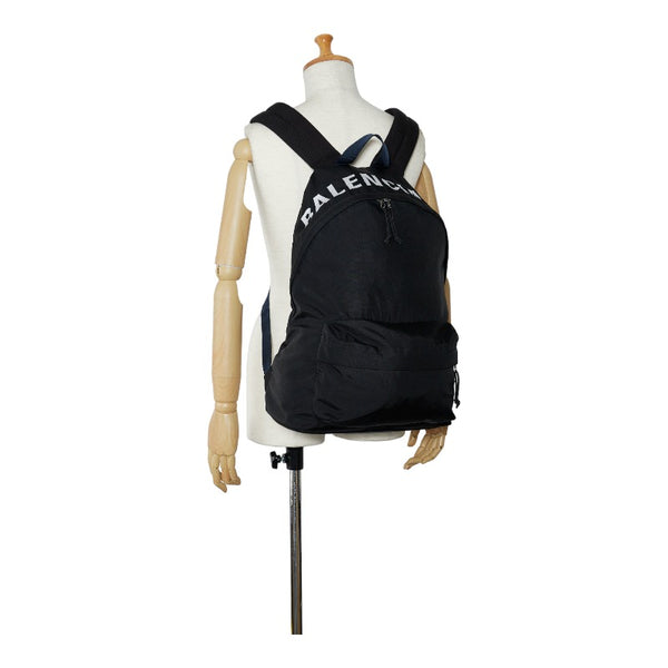 バレンシアガ ロゴ ウィール サスティナブル リュック バックパック 507460 ブラック ナイロン メンズ BALENCIAGA 【中古】
